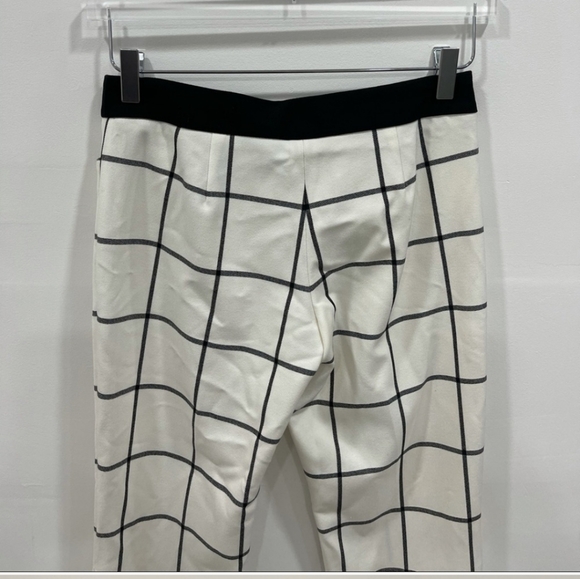 Express Editor Windowpane Pants 00R White Black - Picture 2 of 3